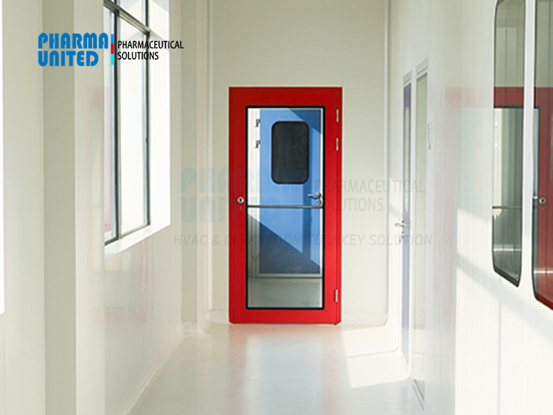 Porte de secours pour salle blanche